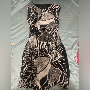 Black And White Tropical Dress
